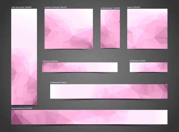 Set di banner web rosa — Vettoriale Stock