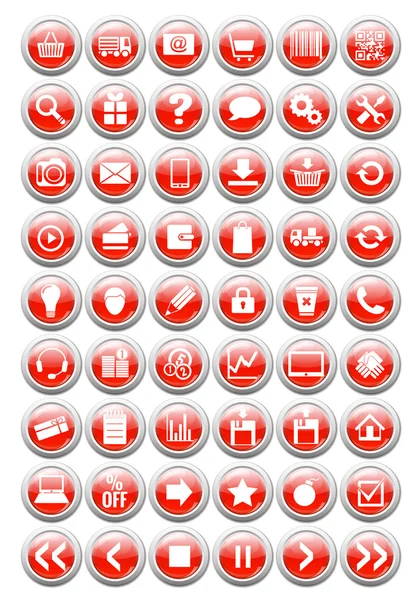 Iconos web para eshop, con efecto brillante — Archivo Imágenes Vectoriales