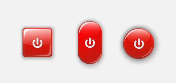 Red glossy push buttons — Stock Vector