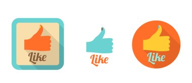 retro düz stil ikonları gibi üç