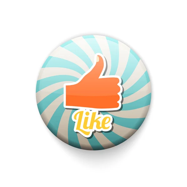 Badge button with like motive — Stock Vector