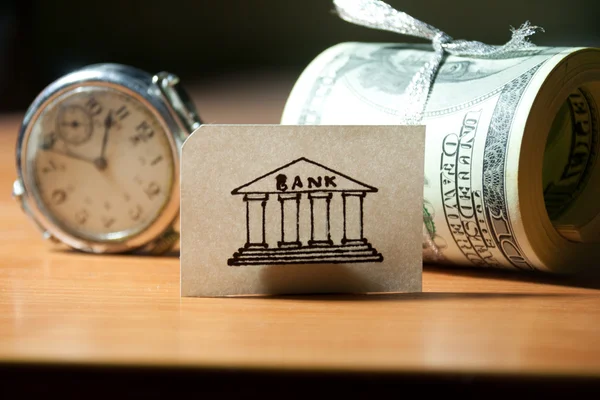 時間、お金、銀行 — ストック写真