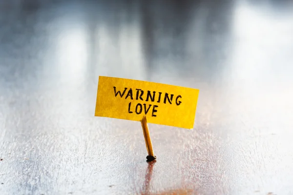 Warning love — Stock Photo, Image