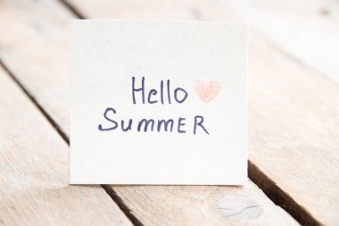  Hello summer tag. Creative concept. A tag with the inscription.