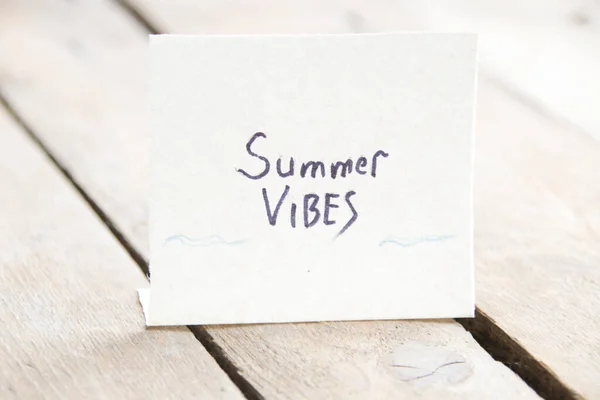 Inscription Piece Paper Summer Vibe Vintage Background — Stockfoto