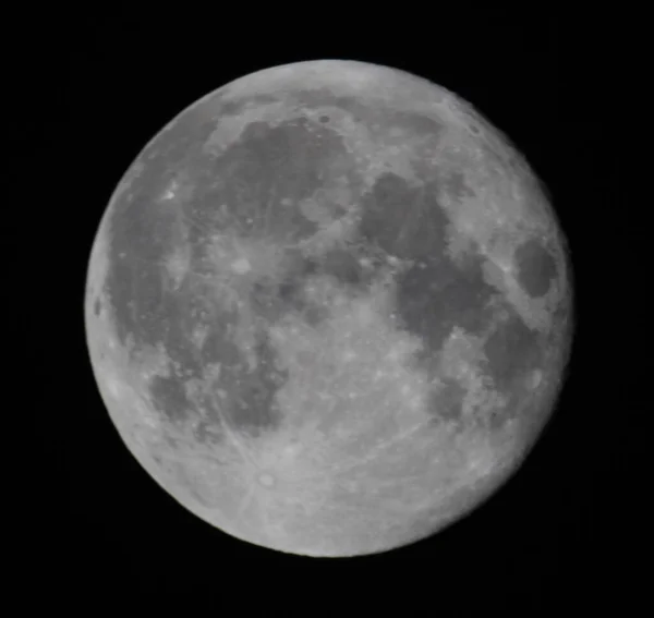 Visão Telescópio Lua Cheia Close — Fotografia de Stock