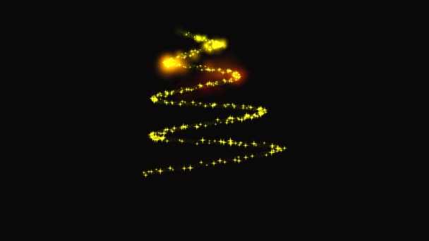 Abstract Yellow Spiral Shape Christmas Tree Spiral Christmas Tree Form — Stock Video