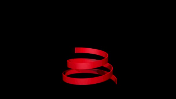 Червона Ялинка Змії Вигляді Конуса Різдвяними Барвистими Кульками Чорному Тлі — стокове відео