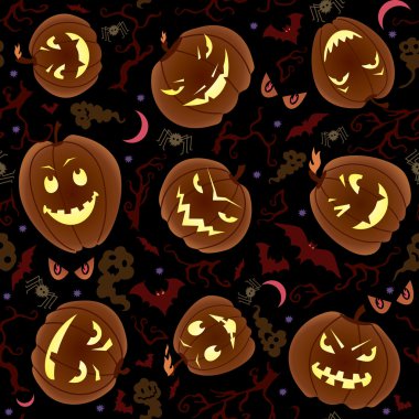 Halloween pumpkins seamless modeli