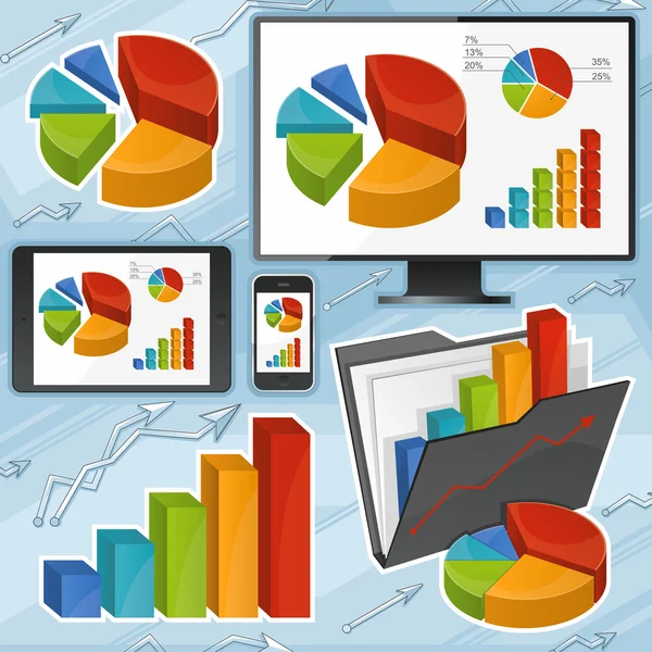 Gráficos e conjunto de dispositivos — Vetor de Stock