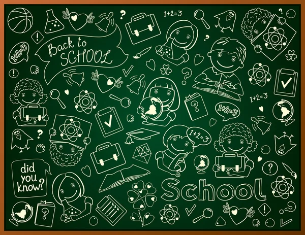 Vector Background With School Blackboard — Stock Vector