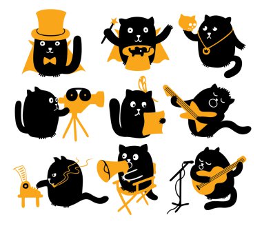 Kara kediler kümesi. yaratıcı meslekler