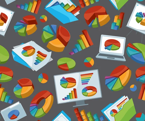 Fondo sin costuras con elementos infográficos — Vector de stock