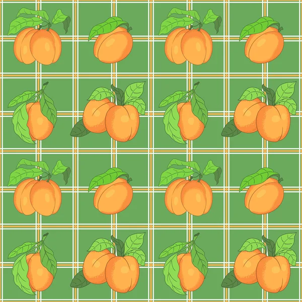 无缝模式与选中的背景上杏子 — 图库矢量图片#