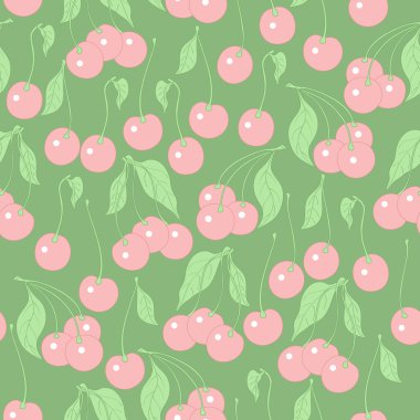 kiraz yeşil bir arka plan ile Seamless Modeli
