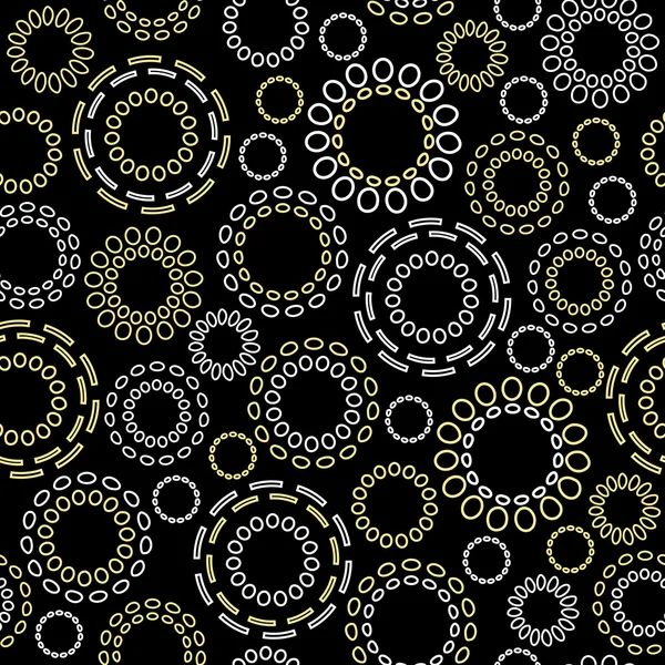 Nahtlose dekorative Muster auf schwarzem Hintergrund — Stockvektor