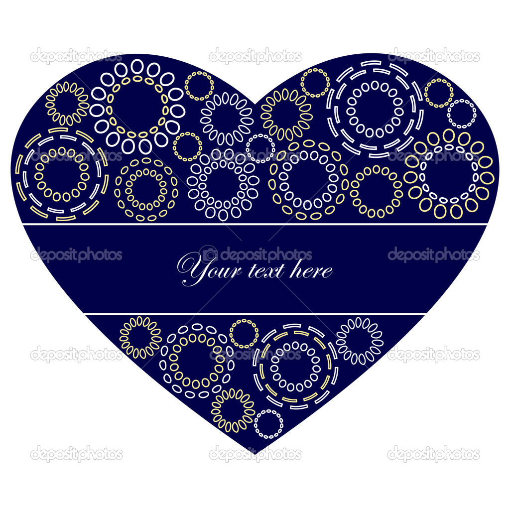 Heart with decorative circles and space for text