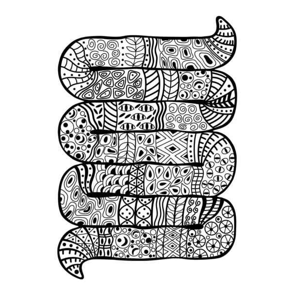 Serpiente con un patrón abstracto — Vector de stock