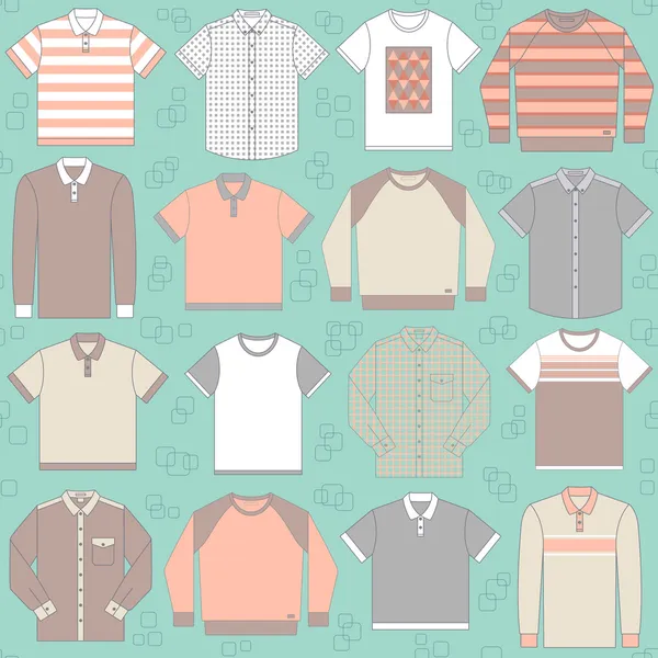 Sømløst mønster med klær for menn – stockvektor