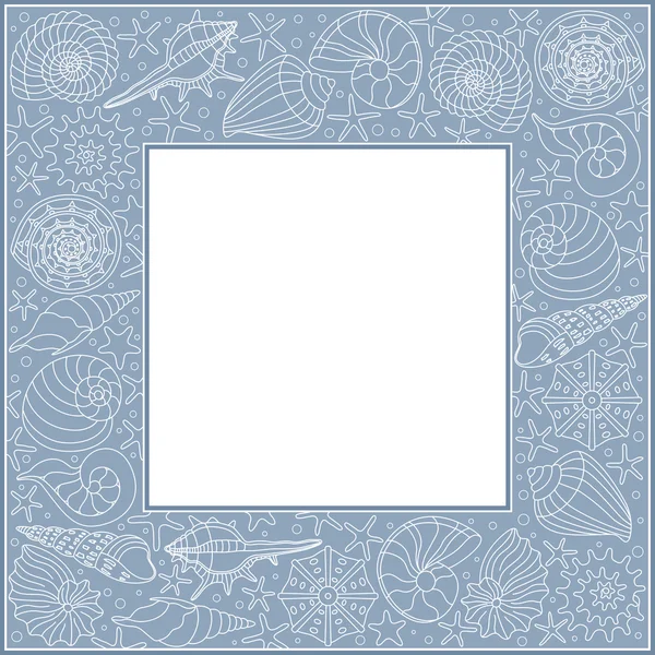 Frame with seashells — Stock Vector