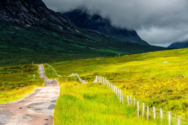 Long West Highland Way Une Petite Route Une Clôture Dans — Photo