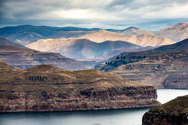 Подорож Лесото Вид Гори Озеро Катсе — стокове фото