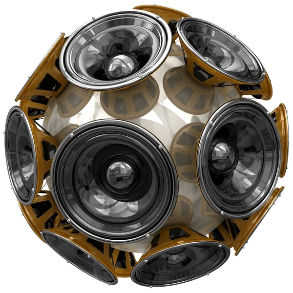 Audio högtalare sfär isolerad på vit — Stockfoto