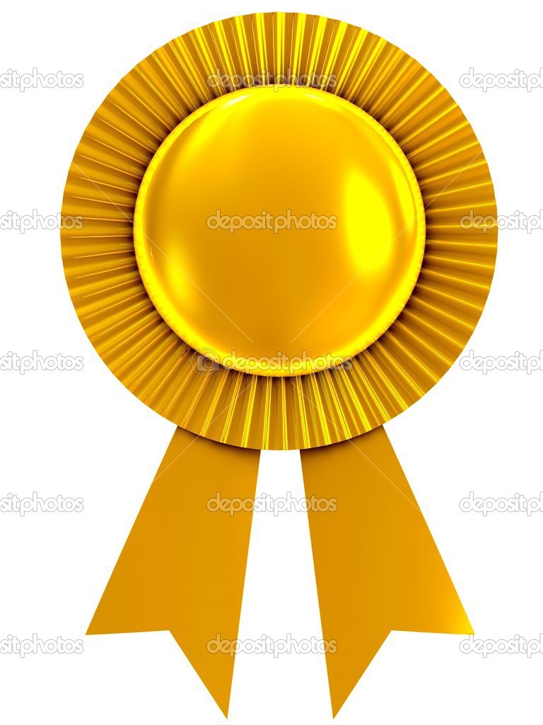 Blank award ribbon rosette.
