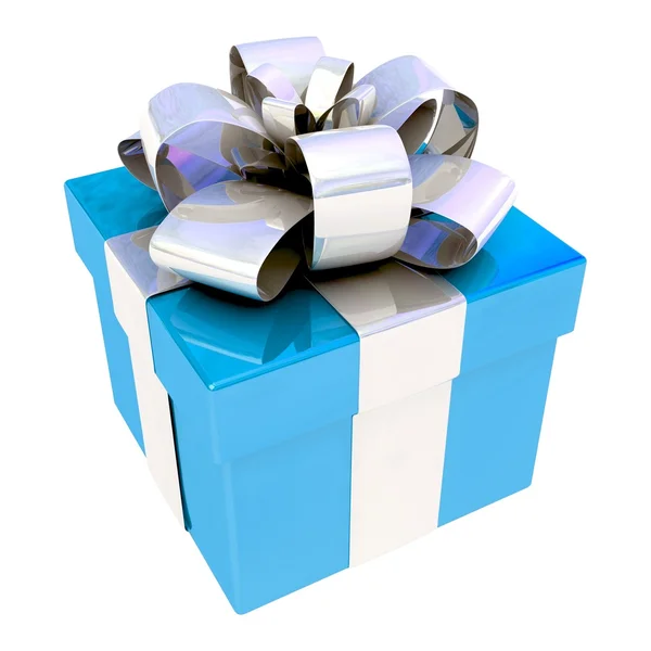 Gift box with bow and ribbons. — Stock Photo, Image