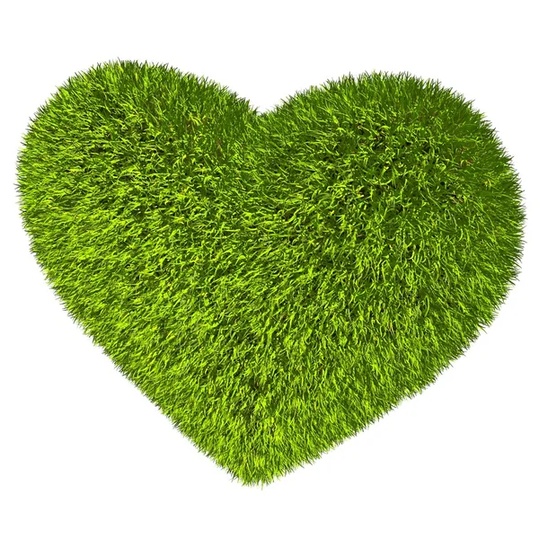 Coração de grama verde . — Fotografia de Stock
