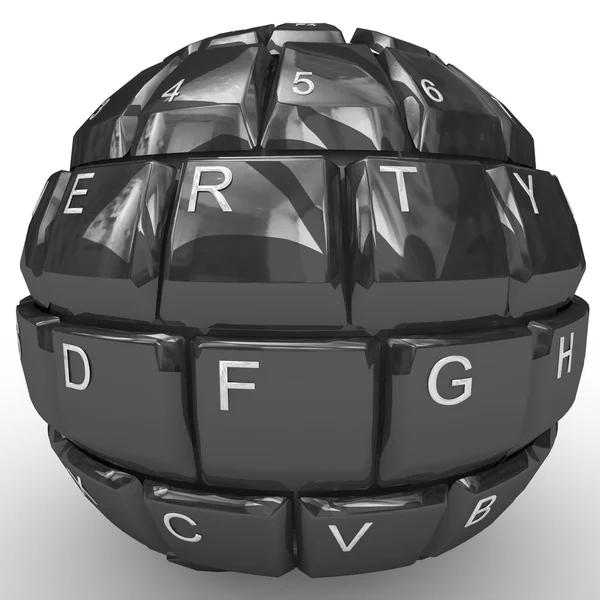 Keyboard sphere isolated on white background. — Stock Photo, Image