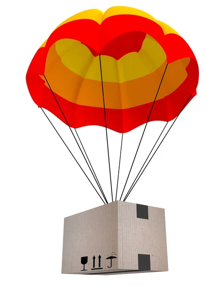 Presente e paraquedas — Fotografia de Stock