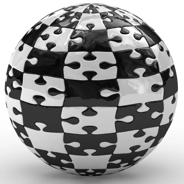 Illustration spherical puzzle — Stock Photo, Image