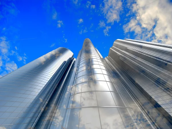 Skyscrapers cloudscape background. — Stock Photo, Image