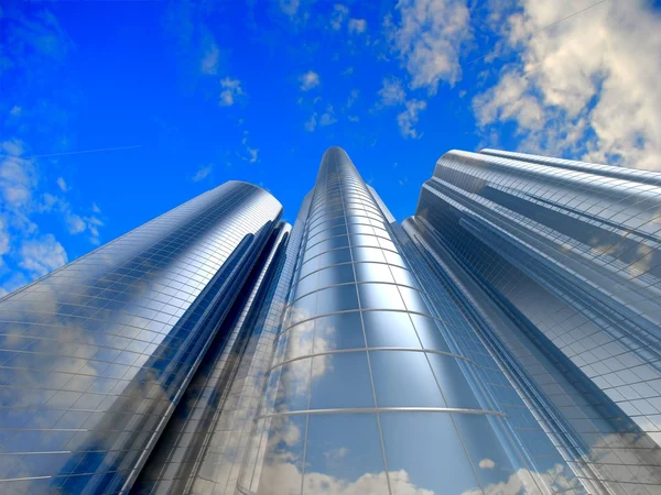 Skyscrapers cloudscape background. — Stock Photo, Image