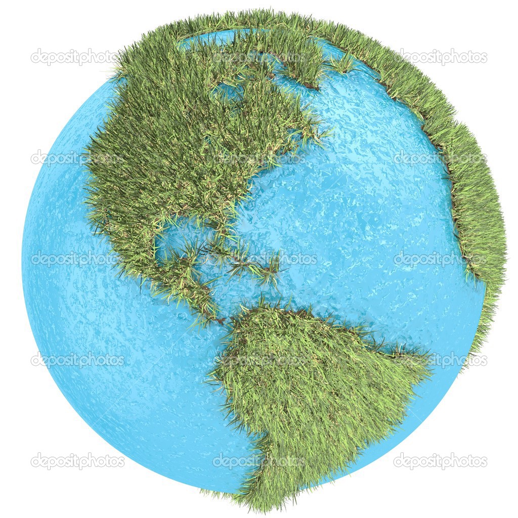 Globe of grass and water