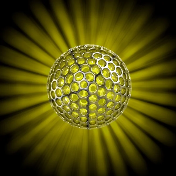 Hollow ball isolated with glow rays