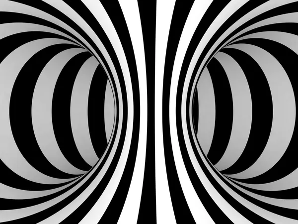 Black and White Stripes Projection on Torus. — Stock Photo, Image