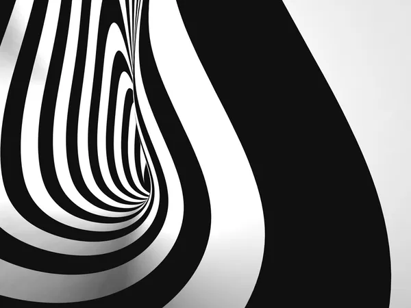 Projektion schwarzer und weißer Streifen auf Torus. — Stockfoto