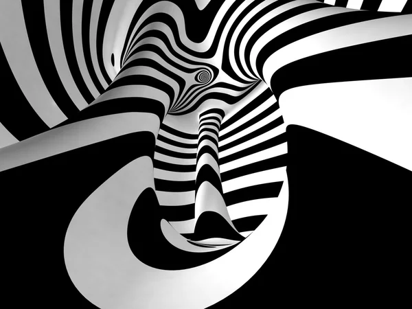 Black and White Stripes Projection on Torus. — Stock Photo, Image