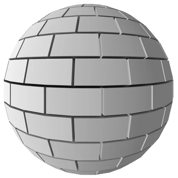 Esfera de tijolo 3D abstrato — Fotografia de Stock