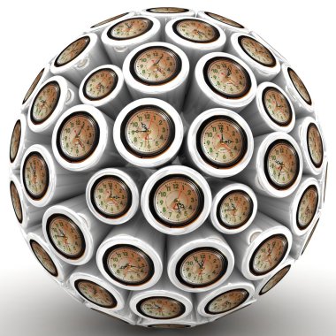 küre şeklinde soyut duvar saati