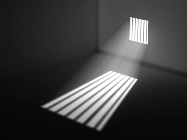 Light through the latticed prison window — Stock Photo, Image