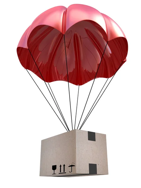 Gift and parachute — Stock Photo, Image