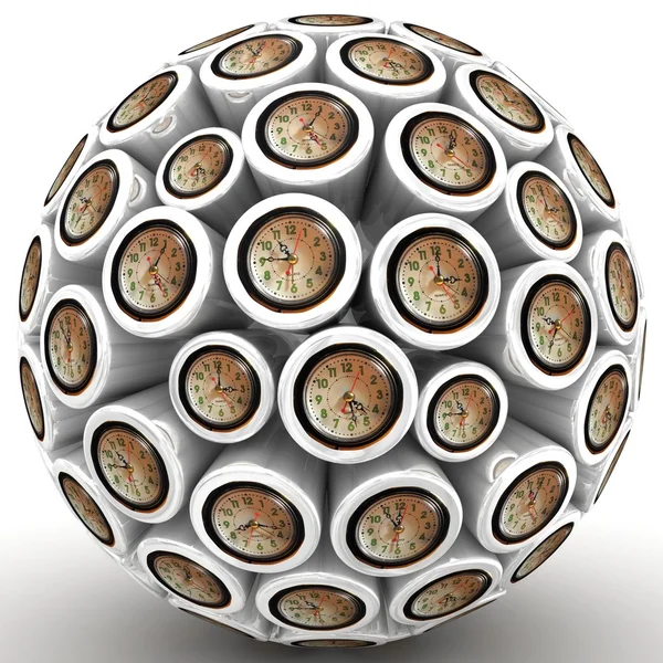 Abstract wall clock in form of sphere — Stock Photo, Image