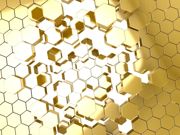 Gold honeycomb pattern background — Stock Photo, Image