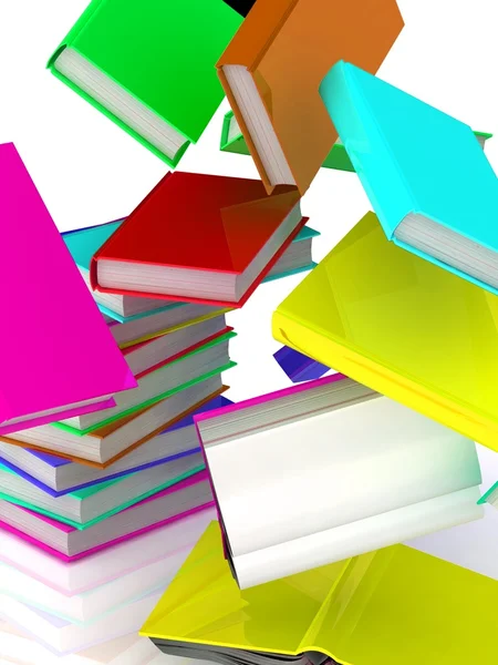 Falling books from a column — Stock Photo, Image