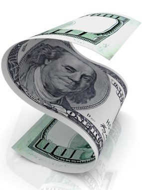 s-shape 100 dolarlık banknot.