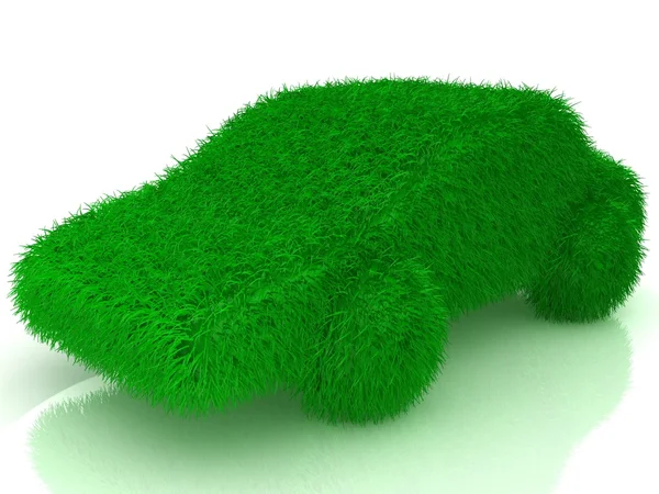 Coche cubierto de hierba - transporte ecológico ecológico —  Fotos de Stock