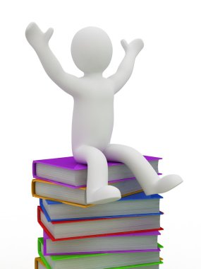 bir yığın kitap kukla